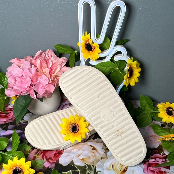 GUESS Women's Beige Slide Sandals - Picture 11 of 14